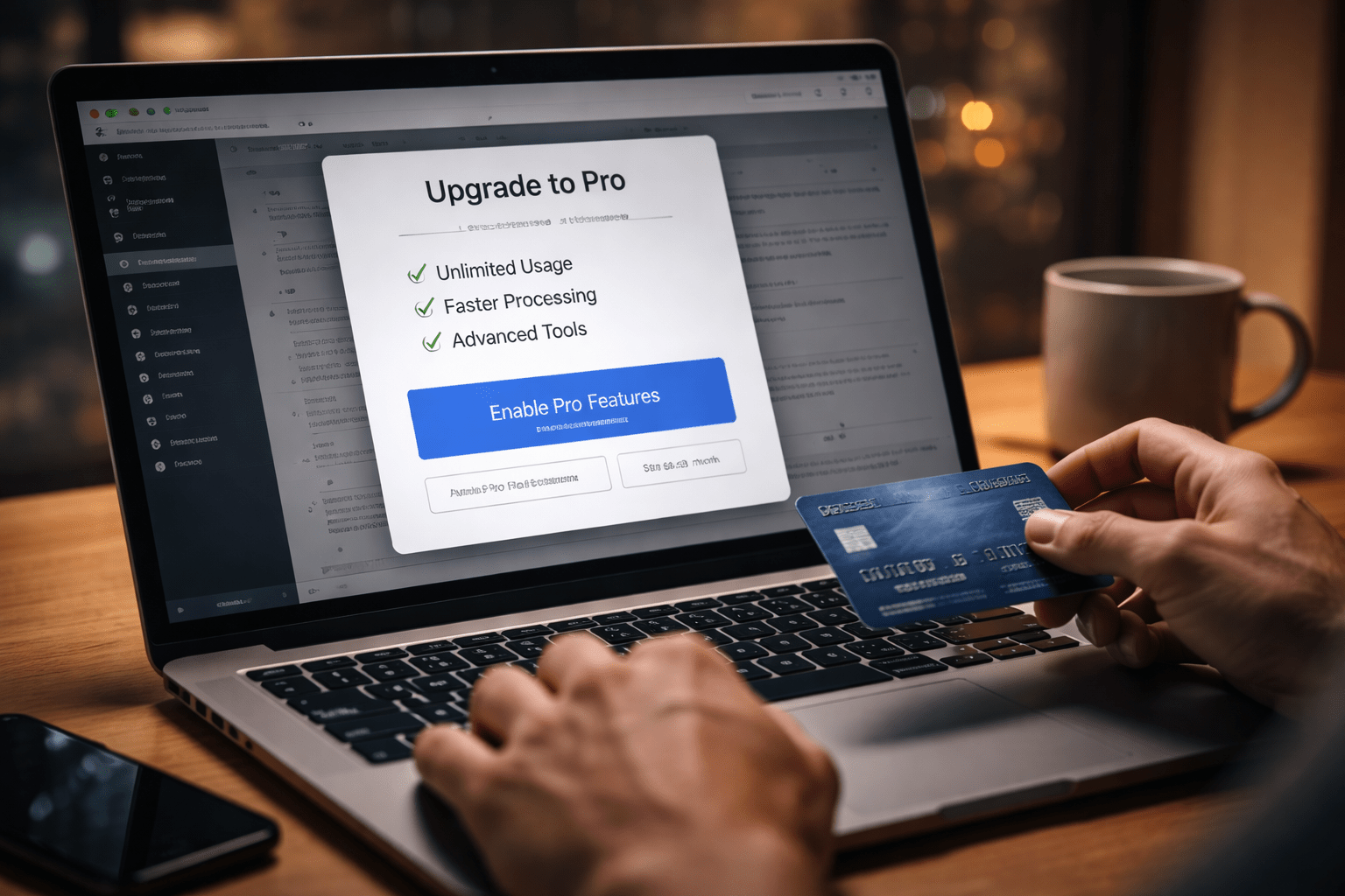 Primer plano de un portátil mientras una persona introduce los datos de pago para activar una suscripción de software
